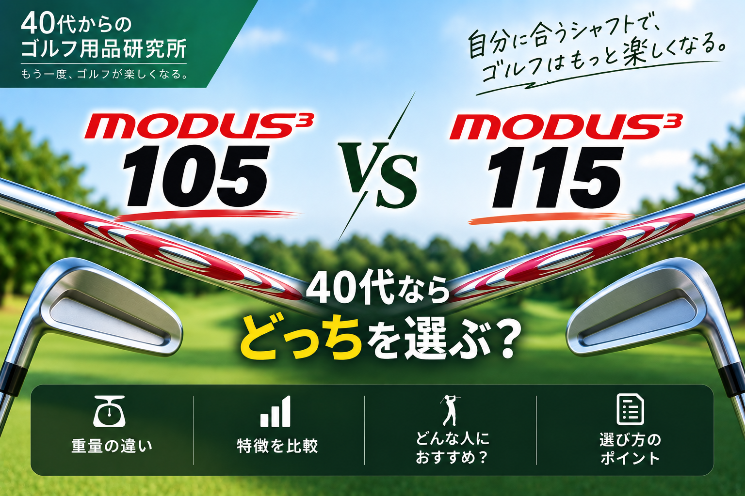 MODUS 105と115の違いは？40代ならどっちを選ぶ？